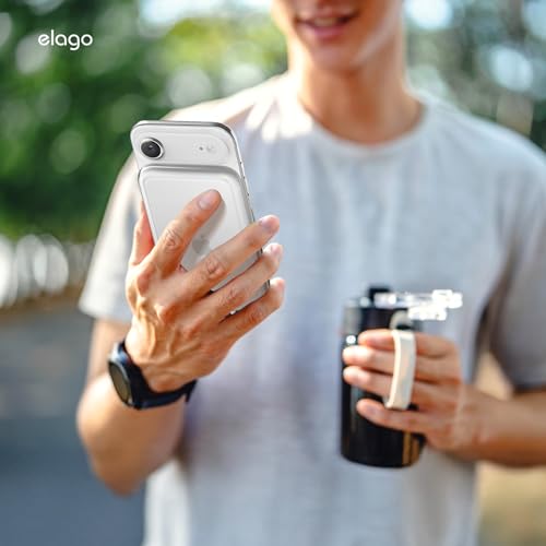 elago Hybrid Clear Case for MagSafe Battery Pack for iPhone Air | Compatible with MagSafe, PC + TPU Hybrid Technology, Anti-Yellowing, Crystal Clear, Shockproof Cover (Transparent)
