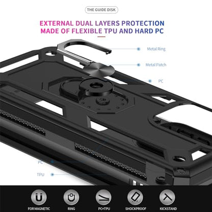 LeYi for Motorola Moto G-Stylus-5G 2024 Case [Not Fit G 5G 2024]: with Glass Screen Protector Camera Lens Protector, Heavy Duty Shockproof Phone Cover Funda para Ring Stand Moto G Stylus 2024, Black | Glass Screen Protector, Military-Grade PC TPU Rugged P