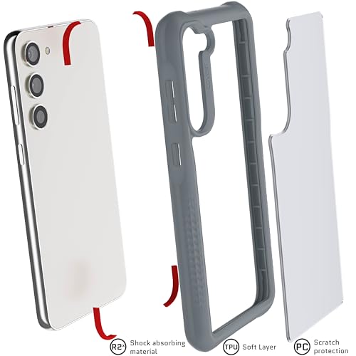 Ghostek Covert Samsung Galaxy S23 Plus Clear Case with Military Grade Shockproof Protection, Non-Slip Grip, Protective Silicone Phone Cover Designed for 2023 Galaxy S23+ (6.6") (Gray) - color: Gray [Limited], size: Galaxy S23 Plus