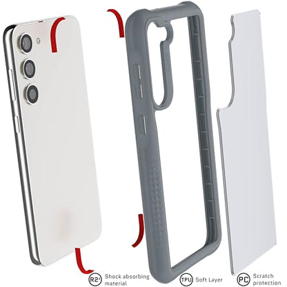 Ghostek Covert Samsung Galaxy S23 Plus Clear Case with Military Grade Shockproof Protection, Non-Slip Grip, Protective Silicone Phone Cover Designed for 2023 Galaxy S23+ (6.6") (Gray) - color: Gray [Limited], size: Galaxy S23 Plus