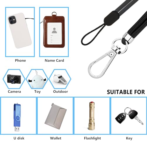 Cell Phone Lanyard, 2 Phone Crossbody Lanyard, 2 Wrist Phone Strap and 6 Connectors Compatible with Most Phones - color: Black Gray