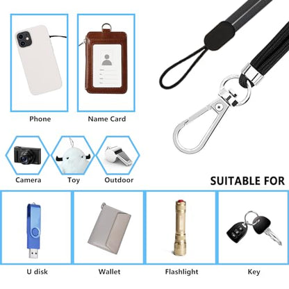 Cell Phone Lanyard, 2 Phone Crossbody Lanyard, 2 Wrist Phone Strap and 6 Connectors Compatible with Most Phones - color: Black Black