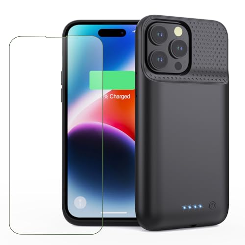 Feob Battery Case for iPhone 14 Pro Max,[2026 Upgraded] 8600mAh Ultra-Slim Portable Extended Charger Case Cover for iPhone 13 Pro Max Charging Case (6.7 Inch)-Black - color: Black