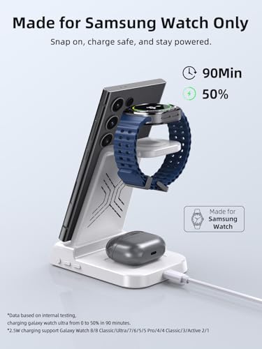 Wireless Charger for Samsung, Android Charger for Samsung Galaxy S25 Ultra - color: White