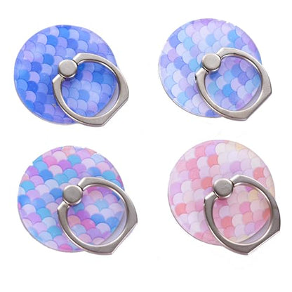 4PACK Phone Ring Holder Stand, Cute Mermaid Ring Stand Holder 360 Rotation Finger Grip Mount for Smartphones and Tablets (Mermaid) - color: Mermaid