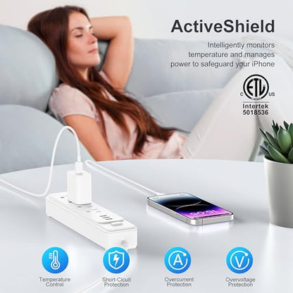 iPhone Charger Fast Charging Original [Apple MFi Certified] 2 Pack Type C Wall Charger Block with 2 Pack 6FT Long USB C to Lightning Cable for iPhone 14/13/12/12 Pro Max/11/Xs Max/XR/X/AirPods Pro