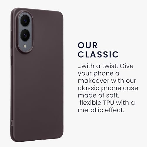 kwmobile Case Compatible with Samsung Galaxy S25 Edge Case - Soft Slim Metallic TPU Silicone Cover - Metallic Berry - color: metallic berry, size: Galaxy S25 Edge