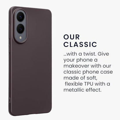 kwmobile Case Compatible with Samsung Galaxy S25 Edge Case - Soft Slim Metallic TPU Silicone Cover - Metallic Berry - color: metallic berry, size: Galaxy S25 Edge