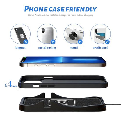 Non Slip Wireless Charger Mat for Ford Ranger 2000-2011 2019-2025, USB Car Wireless Charger Non-Slip Phone Charging Wireless Car Charger
