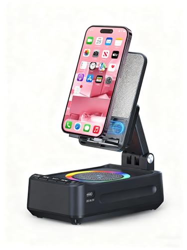 Induction Speaker with Phone Stand, Christmas & Birthday Gifts for Men, Women, Teens, White Elephant & Stocking Stuffer Gifts for Adults, Wireless Bluetooth Speaker for iPhone/Android/Tablets - color: Gray