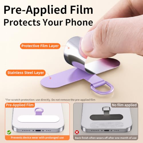 saxsion Lanyard for Phone, Self-Locking Phone Wrist Strap with 0.4mm Ultra-Thin Clip & 360° Hook, Anti-Drop and anti theft phone Strap (Lilac Purple) - color: Lilac Purple