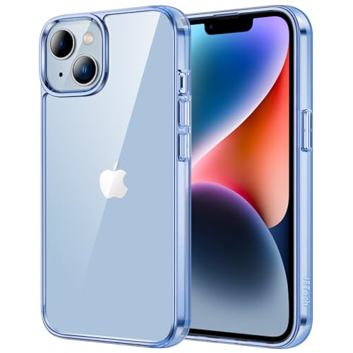 JETech Case for iPhone 14 Plus, Anti-Yellowing, Sierra Blue | Shockproof Protection, Scratch Resistant Hard PC Back, Durable Transparent TPU Bumper - color: Sierra Blue, size: iPhone 14 Plus
