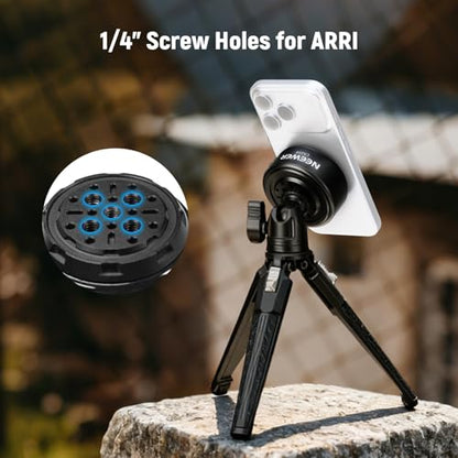 NEEWER Electric Suction Cup Mount with 1/4" Screw Holes for Phone Holder/Action Camera Adapter Compatible with iPhone GoPro DJI Insta360, Quick Release for POV Car Windshield Video Recording, CA164 - style: CA164