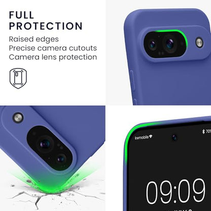 kwmobile Case Compatible with Google Pixel 9 Case - Protective Slim TPU Phone Cover - Soft Matte Finish - Blue Violet - color: Blue Violet, size: Pixel 9