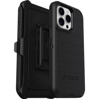 OtterBox iPhone 15 Pro Max (Only) - Defender Series Case - Black - Screenless - Rugged & Durable - with Port Protection - Holster Clip Includes - Microbial Defense Protection - color: Black
