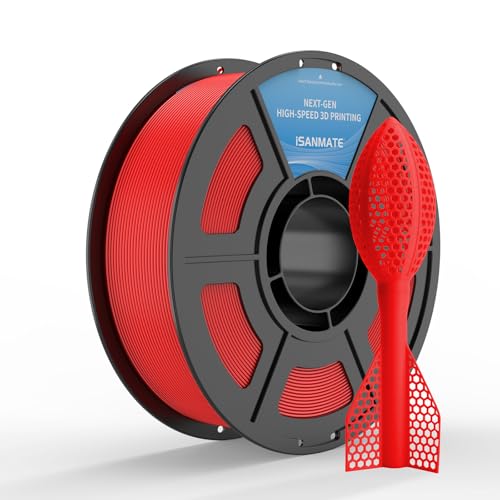 iSANMATE HS TPU Filament 1.75mm, Red TPU 95A HF High Speed, 1kg | Flexible Tough Wear-Resistant Elastic; HF TPU 50-200mm/s; Compatible with Bambu Lab and Most FDM 3D Printer; for TPU Beginner - color: Red, size: TPU-HS-95A