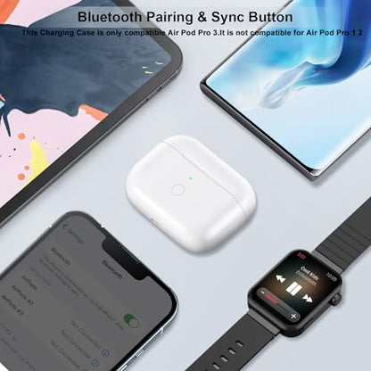 Wireless Charging Case Compatible with AirPod Pro 3, Air Pod Pro 3rd Generation Charger Case Replacement with Bluetooth Pairing Function, No Earbuds,White - color: White Air Pod Pro 3 Charging Case