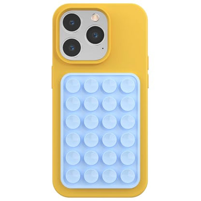Silicone Phone Sticky Grip, Suction Phone Case Mount for iPhone and Android, Hands-Free Sticky Cell Phone Grip, Mobile Fidget Mirror Holder for Selfies and Videos - color: Baby Blue