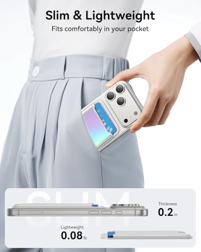 TWZKG for MagSafe Wallet, 3 Cards Holder, Slim Magnetic Phone Wallet for iPhone 17/16/15/14/13/12 Pro Max Plus Air Series,RFID Blocking Vegan Leather,Rainbow - color: Rainbow