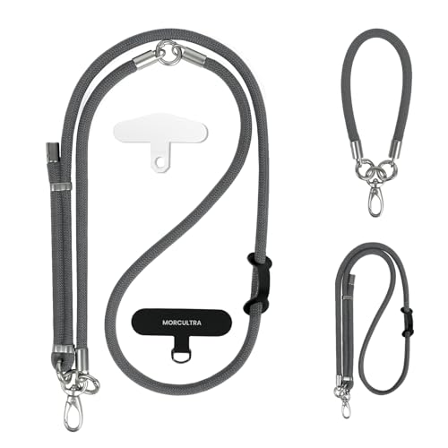 Phone Lanyard, 3 Ways to Wear: Crossbody, Neck and Wrist Strap - color: Grey