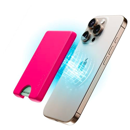 Casely MagWallet | Think Pink | Neon Pink | Slim Wallet Card Holder | Compatible with MagSafe | Soft-Touch Hard Silicone | Holds Up to 3 Cards - color: Think Pink | Neon Pink