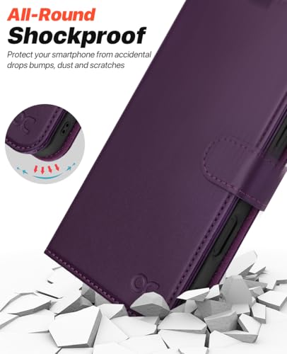 OCASE for iPhone 17 Detachable Wallet Case with Card Holder, 2 in 1 PU Leather Flip Folio with RFID Blocking Stand Wrist Strap Shockproof Phone Cover 6.3 Inch 2025, Dark Purple - color: Dark Purple, size: iPhone 17