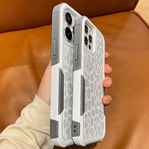 Case for iPhone 11, White Leopard Light Gray | Cheetah Print, Heavy Duty, Shockproof, Full Body Protection, Rugged - color: iPhone 11
