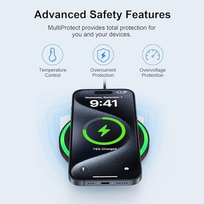 Wireless Charger for Moto G Power 2025 2024 Edge 2024,Moto G Stylus 5G (2025) Edge Razr 50 40 Ultra Pro,15W Wireless Charger Station Fast Charging Pad + Adapter for Samsung Galaxy S25 S24 Ultra S23 FE