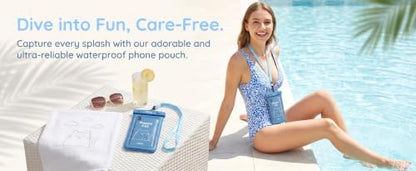 1 Pack Waterproof Phone Pouch with Lanyard Underwater Dry Bag case Universal high Transparency Touch Screen Protective case Suitable for Beach and Travel-Happy Cat - color: Happy-Cat, size: 1Pack