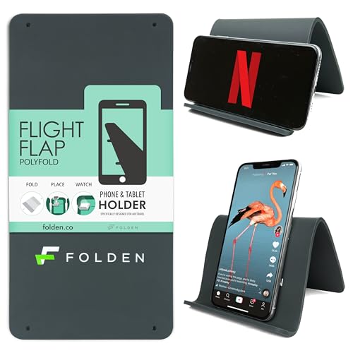 Flight Flap Airplane Phone Holder - Foldable Phone Stand for Plane Travel - color: Silicone, size: Large