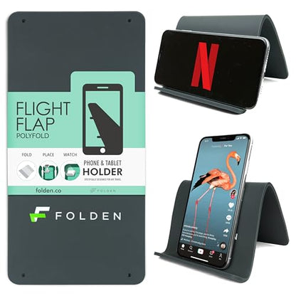 Flight Flap Airplane Phone Holder - Foldable Phone Stand for Plane Travel - color: Silicone, size: Large