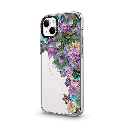 CASETiFY for iPhone 14 Plus Case - Impact Clear Compatible with MagSafe | Not Yellowing | 6.6 ft. 3X Military Grade Drop Protection | MY SUCCULENT GARDEN | Clear - color: MY SUCCULENT GARDEN, size: Iphone 14 Plus (6.7")