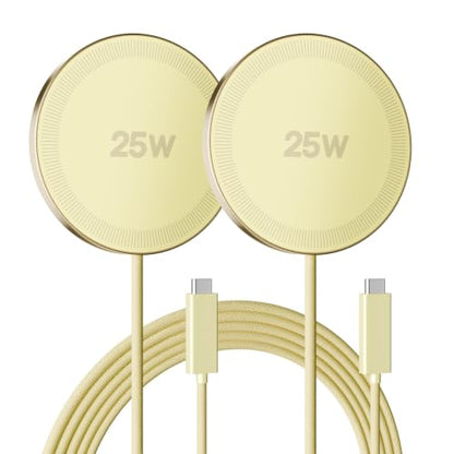 MagSafe 25W Wireless Charger for Apple Magnetic Fast Charging Pad - color: Light Yellow