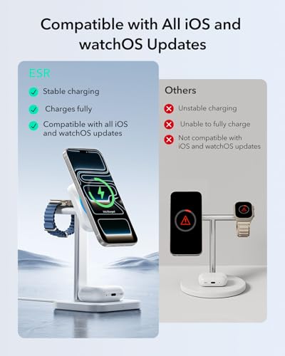 ESR 3 in 1 MagSafe Charger Stand with CryoBoost, Wireless Charging Stand - color: White