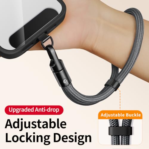 saxsion Lanyard for Phone, Self-Locking Phone Wrist Strap with 0.4mm Ultra-Thin Clip & 360° Hook, Anti-Drop and anti theft phone Strap (Gray) - color: Gray