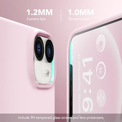 GONEZ Magnetic for iPhone 12/12 Pro Case, Silicone Cover Chalk Pink - color: A-Chalk Pink, size: Iphone 12 /Iphone 12 Pro