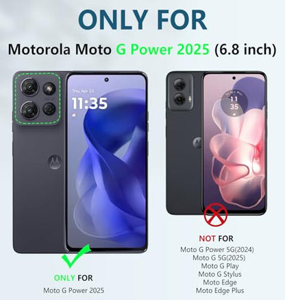 FNTCASE for Motorola Moto G Power 5G 2025 Case with Belt Clip and Kickstand | Built-in Screen Protector, 20FT Military-Grade Drop Protection, Rugged Heavy Duty Shockproof Holster Protective Cover - color: Black