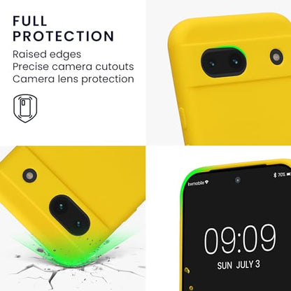 kwmobile Case Compatible with Google Pixel 8a Case - Protective Slim TPU Phone Cover - Soft Matte Finish - Radiant Yellow - color: Radiant Yellow