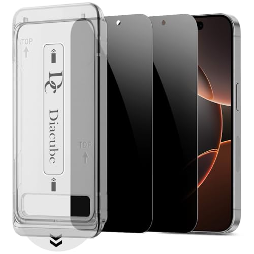 2 PACK Privacy Screen Protector for iPhone 16 Pro Max, [27° Anti-Spy] 9H Hardness Shatterproof Tempered Glass with [Easy Installation Frame with Auto Dust Removal] Bubble Free, Case-Friendly, HD Full Coverage - size: iPhone 16 Pro Max