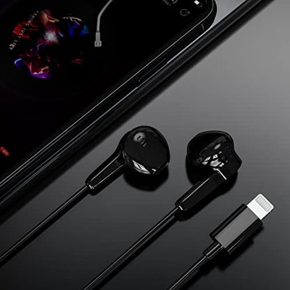 Earphones with Lightning Connector, MFi Certified Wired Earphones with Microphone and Volume Control, Compatible with iPhone 13/12/11 Pro Max/Xs Max/XR/X/7/8 Plus - color: iPhone 14 and below