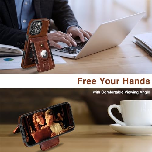 LOHASIC Compatible with Magsafe iPhone 16 Pro Max Wallet Case, Dark Brown | Detachable Leather Credit Card Holder Slot, RFID Blocking, Kickstand, Heavy Duty Protection, Shockproof Flip Cover - color: Dark Brown, size: for iPhone 16 Pro Max