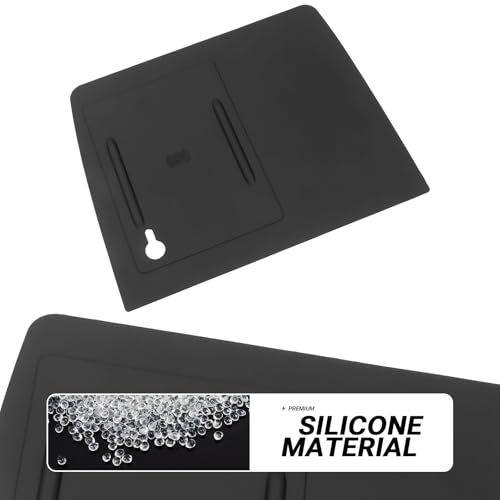 Wireless Charging Anti-Slip Mat Compatible with Honda 2023-2026 Pilot & 2026 Passport Accessories Wireless Charging Mat with Indicator Light Port Center Console Liner Black Silicone Material