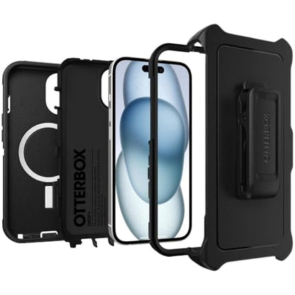 OtterBox iPhone 17e & iPhone 16e (Only) - Defender Series MagSafe Case - Black - Built-in Magnets - Screenless - Rugged & Durable - with Port Protection - Holster Clip Included - Non-Retail Packaging - color: Black, style: MagSafe