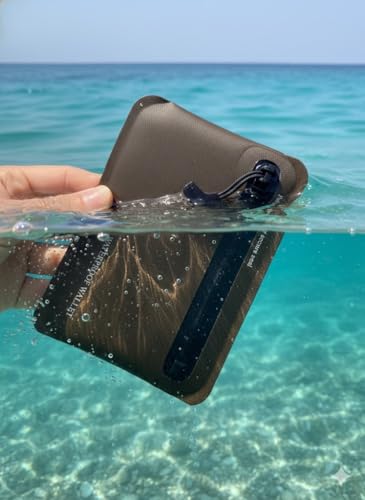Heavy Duty Airtight Wallet Submersible Waterproof Wallet Protection for Keys, Cards - color: Taupe, size: 5.2" X 4" / 13.5CM X 10 CM