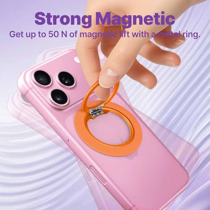 Jsoerpay Ultra-Thin Magnetic Phone Grip for MagSafe, Orange - color: Orange