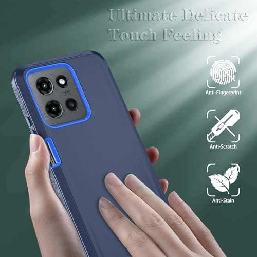Qinmay Phone Case for Motorola Moto G 2025/Moto G Play 5G 2025 Case with HD Screen Protector, Heavy Duty Shockproof & Dropproof 3-Layer Cover Phone Case,DarkBlue - color: DarkBlue
