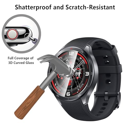 4-Pack Tempered Glass for OnePlus Watch 3 Watch Screen Protector, 9H Hardness HD Clear Anti-Scratch Tempered Glass Protection Film for OnePlus Watch 3, Bubble Free Anti Scratch - size: OnePlus Watch 3