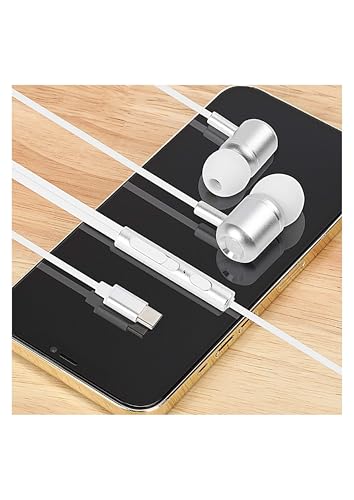 TRON Wired Headphone with Aux & Type-C & L Connector, Microphone, Noise-Isolating, (Earbuds with USB-C and Mic- Carrying case Included TR72) - style: Earbuds with USB-C and Mic- carrying case included TR72