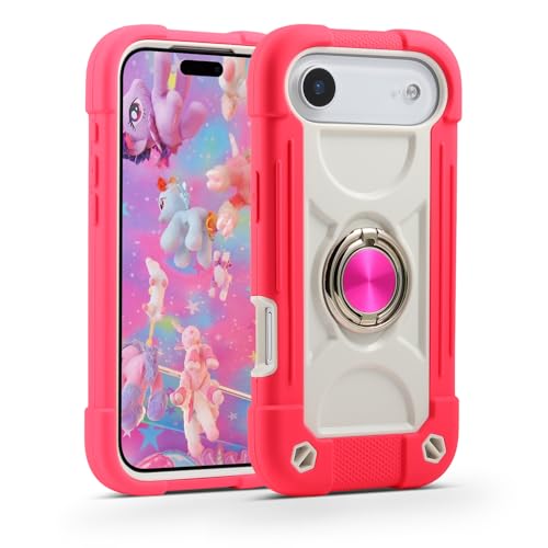 MARKILL Compatible with iPhone Air Case 6.5 Inch 2025 with 360 Degree Rotate Ring Stand, Military Grade Drop Protection Full Body Rugged Protective Case Kids Hot Pink - color: Hot Pink, size: iPhone Air 6.5"