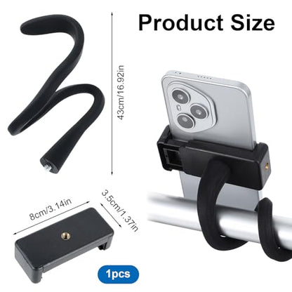 Sibba Stroller Phone Holder for Parent Portable Stroller Phone Holder Mount Universal 17inch Length Flexible Gooseneck Phones Stand with Non-skidding Arm Grip Angle Adjustable for Wheelchair Treadmill - color: Black
